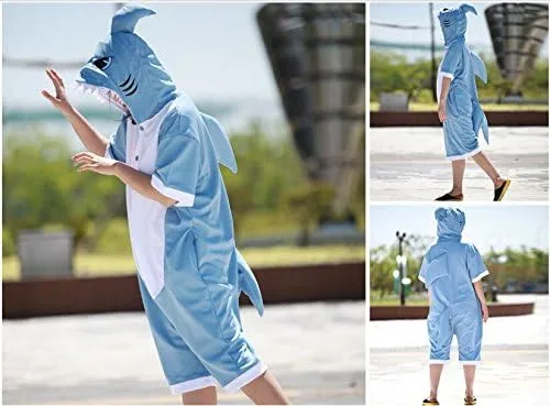 Vista 2 de WOTOGOLD pijamas disfraz en forma de tiburón para adulto, ideal para Cosplay