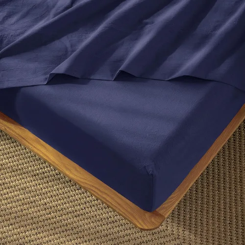 Vista 28 de MooMee Sábana bajera ajustable de solo 100% algodón lavado con textura parecida al lino, transpirable, duradera, suave, cómoda, bolsillo profundo