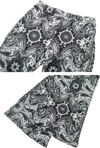 Vista 4 de Herose - Pantalones acampanados para mujer tiro alto estilo bohemio largos hasta el suelo tallas S a 2XL