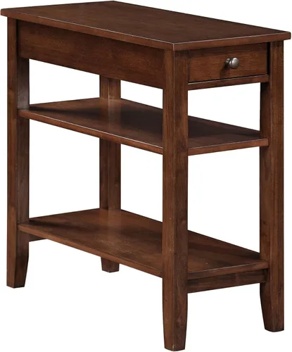 Vista 9 de Convenience Concepts American Heritage Mesa Auxiliar de Cabecera con Cajón de 23.5" - Mesa Clásica de Sala de Estar con Estante de Almacenamiento