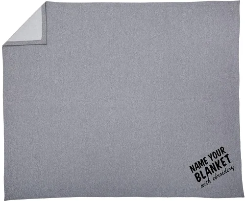 Vista 2 de Printualist Manta de forro polar personalizada, jaspeado atlético, añade tu nombre bordado, manta de recuerdo personalizada para inauguración