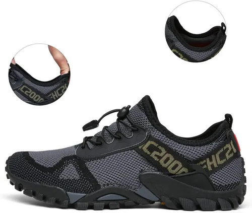 Vista 4 de ABAO Zapatos de senderismo para hombres y mujeres, zapatos deportivos al aire libre, antideslizantes, transpirables, zapatos bajos para caminar al