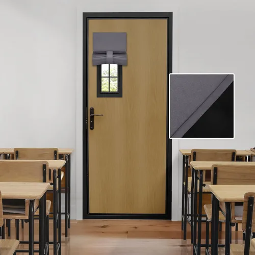 Vista 15 de HOMEIDEAS Cortinas 100% Opacas para Luces Laterales de Puerta Principal, Cubierta de Ventana de Puerta de Aula, Persianas de Privacidad