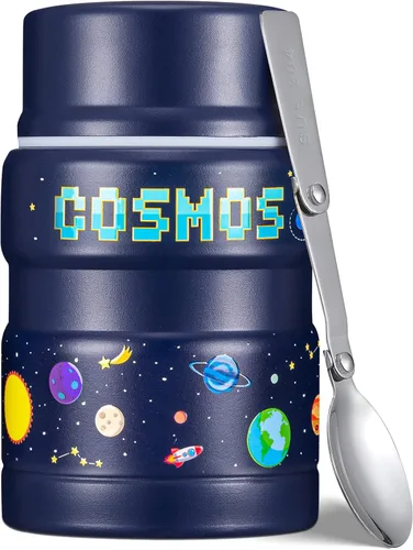 Vista 17 de Charcy Termo de 17oz para alimentos calientes, contenedor de comida aislado para almuerzo con cuchara plegable QB - Negro