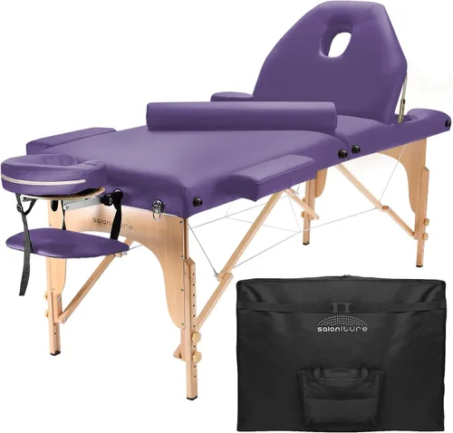 Vista 10 de Mesa de masaje portátil profesional con respaldo, varios colores disponibles, de Saloniture , Negro