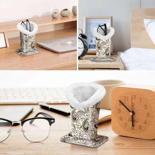 Vista 109 de Fintie Soporte para anteojos forrado de felpa con base magnética, estuche de cuero vegano prémium para lentes