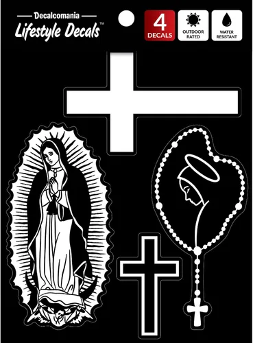 Vista 12 de Decalcomania - Calcomanías de cruces cristianas para ventana de coche o camión, calcomanía de cruz blanca y negra para automóvil y calcomanías