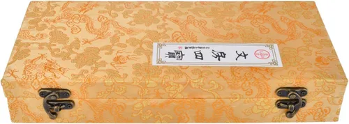 Vista 8 de I-MART Juego de caligrafía china para principiantes con 4 pinceles, piedra de tinta, barra de tinta, pasta de tinta roja, sello, cuenco de agua