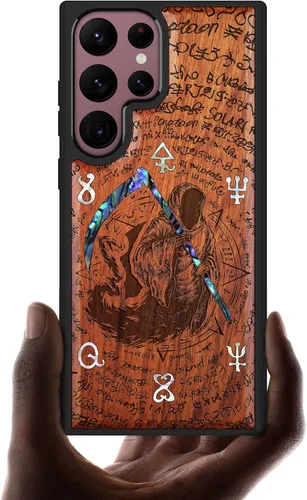 Vista 8 de Carveit Funda hecha a mano para Galaxy S22 Ultra (segadora de llantas)