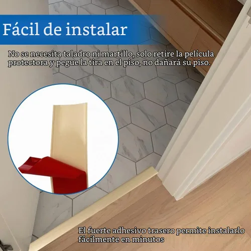 Vista 3 de Tira de transición de suelo autoadhesiva, tiras de cobertura de suelo laminado de vinilo de 1.57 pulgadas de ancho, divisores planos de Beige