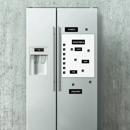 Vista 4 de Calendario magnético para refrigerador con 50 días de la semana y meses, indicadores magnéticos para oficina y pizarra blanca