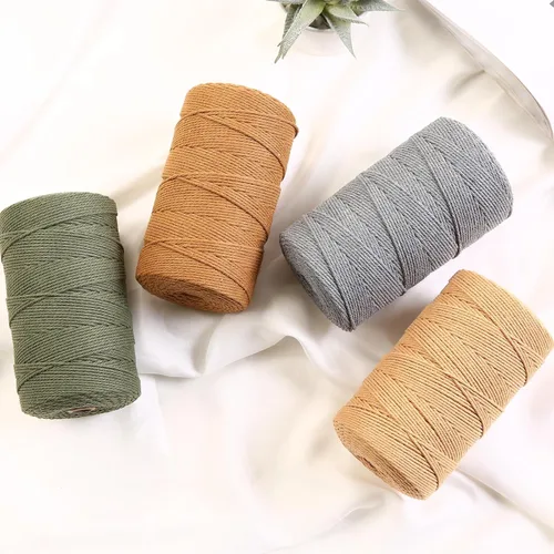 Vista 5 de Cuerda de macramé de 2 mm x 349 metros de cuerda de algodón natural para macramé, cuerda de macramé de color, cuerda de algodón suave, suministros