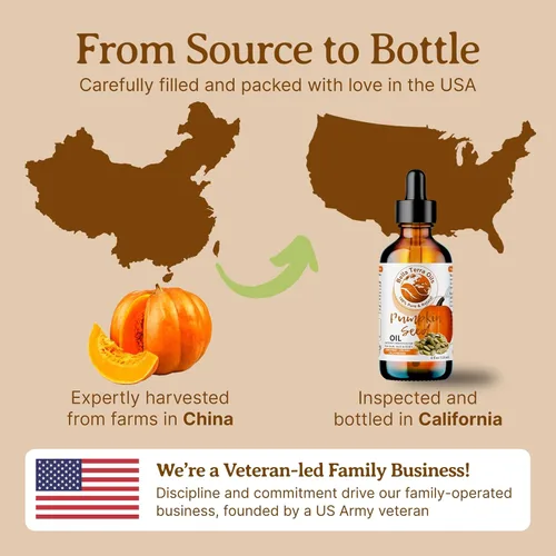 Vista 6 de Bella Terra Oils - Aceite de semilla de calabaza orgánico 2 oz - Esencia de calabaza orgánica pura, con ácido linoleico y vitamina A, para piel que