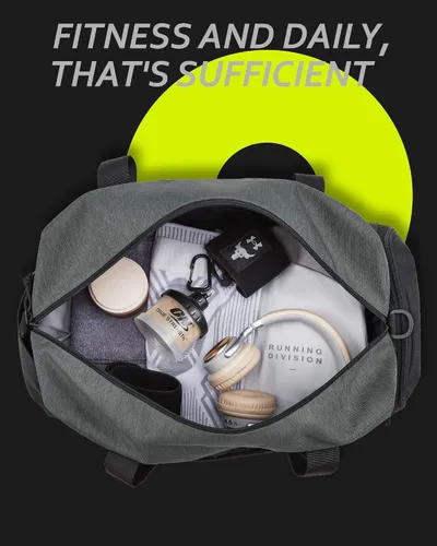 Vista 5 de BAGSMART - Bolsas de gimnasio para hombres, bolsa de lona plegable deportiva, bolsa de lona ligera para fines de semana con compartimento