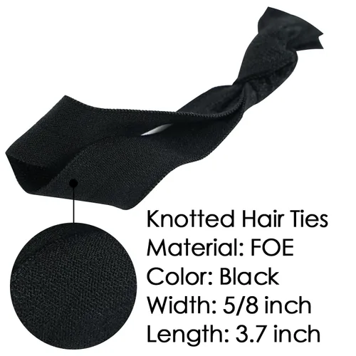Vista 2 de MEEDEE Paquete de 100 lazos para el cabello, color negro, sin pliegues, nudos suaves para mujeres, sin daño, adecuado para colas de caballo, yoga