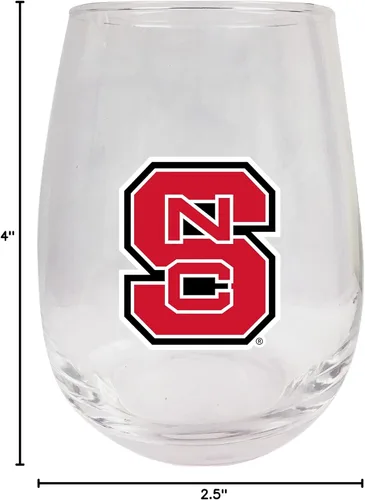 Vista 6 de NC State Wolfpack - Copa de vino sin tallo de 15 onzas con licencia