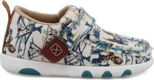 Vista 4 de Twisted X Infant-Chukka - Moc de conducción, marfil y turquesa, 4 M, Marfil y Turquesa