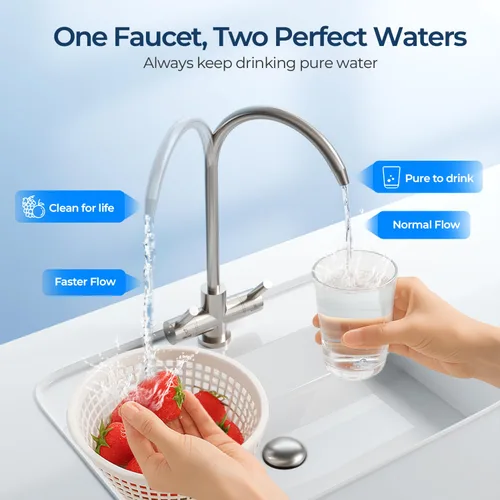 Vista 4 de Ecoviva - Filtro de agua de ósmosis inversa de 600 GPD, sistema de filtración de agua RO de 8 etapas debajo del fregadero, cumple con NSF/ANSI 58