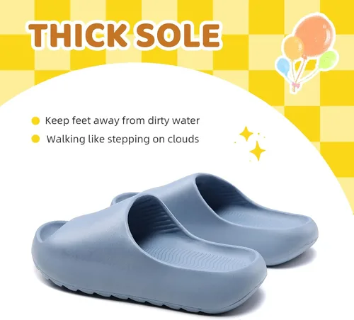 Vista 11 de Sandalias acolchadas para mujeres, hombres y niños, cómodas, antideslizantes, suaves, impermeables, para baño, ducha, sandalias acolchadas de suela
