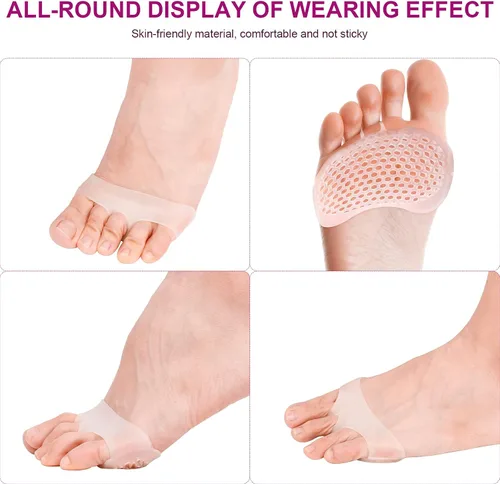Vista 4 de Paquete de 6 almohadillas metatarsianas para mujer, almohadillas metatarsianas para aliviar el dolor, almohadillas suaves para zapatos, almohadillas
