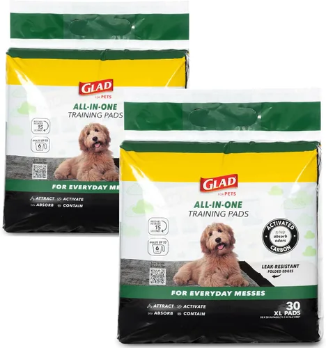 Vista 12 de Glad Almohadillas para cachorros de carbón negro para mascotas, almohadillas desechables súper absorbentes para orina de perro, almohadillas