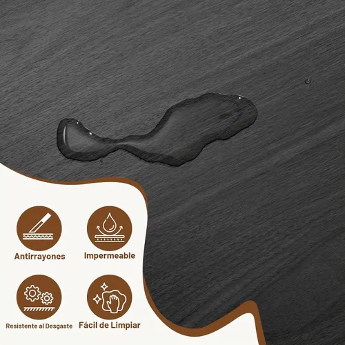 Vista 4 de Miereirl Juego de mesa y sillas de comedor moderno redondo, con una mesa de comedor de madera equipada con compartimentos de almacenamiento