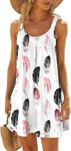 Vista 2 de Ceboyel Vestido de verano plisado casual con estampado de cachemira para mujer, vestido corto de playa, sexy, trajes hawaianos 2023