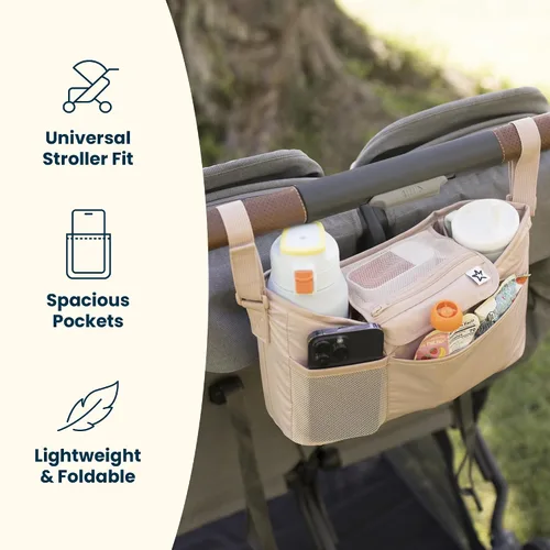 Vista 8 de Tiny Twinkle Organizador universal de cochecito con correa ajustable Carrito impermeable para cochecito de bebé, nuna, graco, Donna y Bugaboo