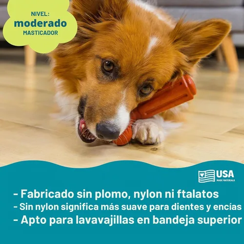 Vista 4 de Outward Hound Dogwood Hold & Chew - Juguete masticable duradero para perros, aroma a carne de res, grande