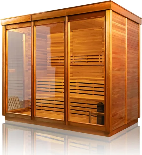 Vista 11 de Sauna al aire libre para 2-3 personas, kit tradicional de sauna de cubo