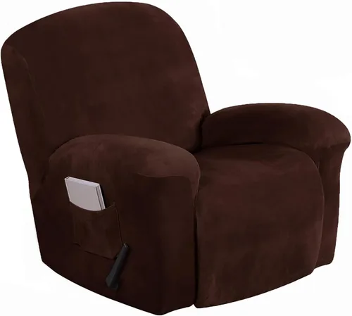 Vista 19 de Aedlcal Fundas para sofá reclinable, 10 piezas, fundas de sofá reclinable de felpa de terciopelo con consola central, con bolsillo lateral