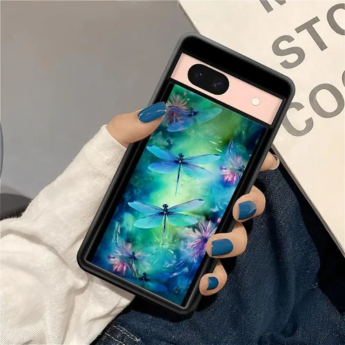 Vista 602 de Compatible con Google Pixel 4A 5G Mobile Case Creative Acrylic Panel trasero Silicona Protección Grip especialmente diseñado para Google Pixel 4A 5G