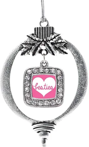 Vista 56 de Inspired Silver - Bon Voyage Cruise Ship Charm Ornamento – Adornos navideños cuadrados de plata con joyas de circonita cúbica