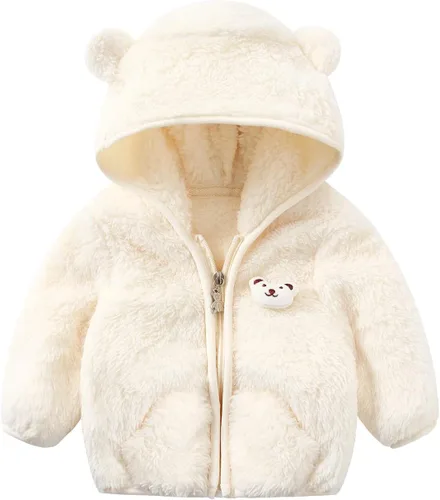 Vista 8 de Chaqueta de forro polar para bebé niño y niña, ropa de invierno para niños, abrigo para niños pequeños, suéter para niños Azul