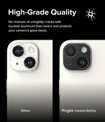 Vista 4 de Ringke Estilo de cámara [Haz que el teléfono se vea mejor] Compatible con protector de lente de cámara iPhone 15 y protector de lente de cámara