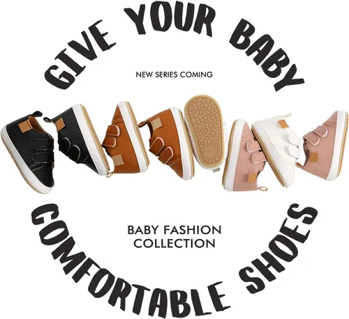 Vista 3 de SOFMUO Zapatos deportivos de piel sintética para bebés, niños y niñas, con suela de goma suave, mocasines Oxford para recién nacidos