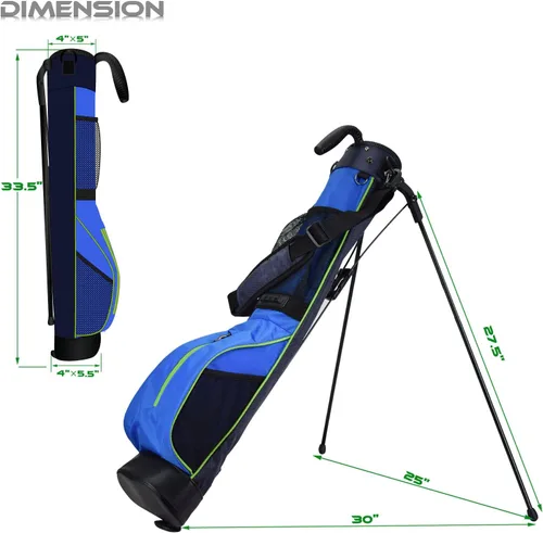 Vista 2 de Bolsa de golf ligera para el domingo de minigolf con cubierta para la lluvia y correa acolchada extraíble para el hombro, 2 opciones
