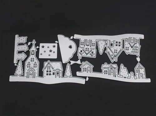 Vista 5 de Village House - Moldes de plantilla de plantillas de corte de metal, herramienta de grabado en relieve para hacer tarjetas, álbum, álbumes