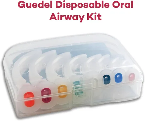 Vista 2 de Dealmed Guedel Airway Kit – Kit desechable para vías respiratorias orales, 8 piezas, ideal para kit de suministros de EMT, kit de primeros auxilios