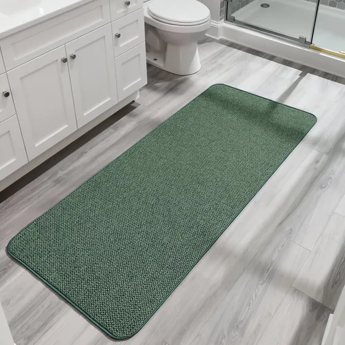 Vista 52 de Tapete de baño ultrafino, con base de goma, antideslizante, secado rápido, lavable a máquina, pelo bajo, absorbente, para ducha exterior, fregadero