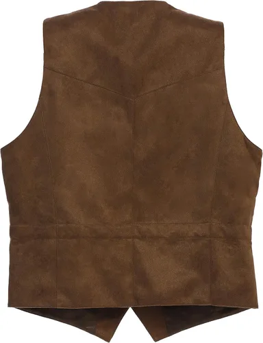 Vista 4 de Gioberti Chaleco de ante sintético de 5 botones para hombre Café
