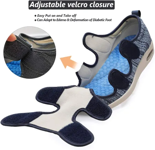 Vista 3 de W&LESVAGO Zapatos diabéticos de ancho ancho para mujer, cojín de aire, ligero y cómodo sandalias para caminar para ancianos hinchados pies vendados