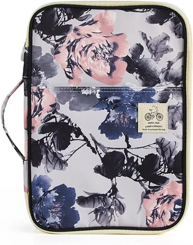 Vista 12 de A4 Portfolio Organizer Bag Handbag Document Zipper Bag File Folder Holder Pouch Case for Tablets Mobile Phones Notebooks Azul oscuro