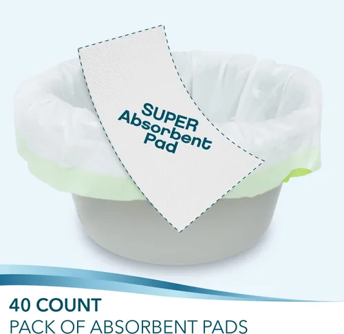 Vista 3 de TidyCare Almohadillas desechables para cama de noche para adultos, portátil, para silla de inodoro y bandeja de cama, paquete económico de 40