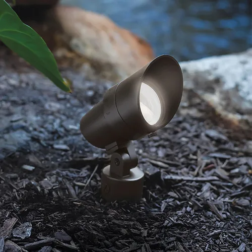 Vista 7 de WAC Iluminación de paisaje, LED de voltaje de línea de 120 V, luz de acento de tamaño mediano con ángulo de haz ajustable y control de brillo