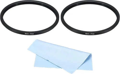 Vista 16 de PATIKIL Anillo de metal con paño de limpieza, paquete de 2 anillos adaptadores de filtro de lente de cámara, anillo adaptador de filtro de aluminio