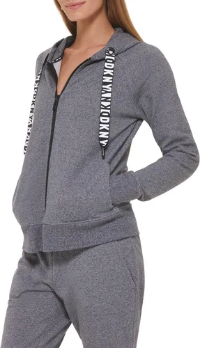 Vista 2 de DKNY Women's Logo Drawstring Zip Up Hoodie