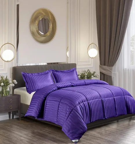 Vista 23 de Blue Ridge Home Fashions Kathy Ireland-Essentials - Juego de edredón reversible de 3 piezas de microfibra con diseño de damasco, color chocolate