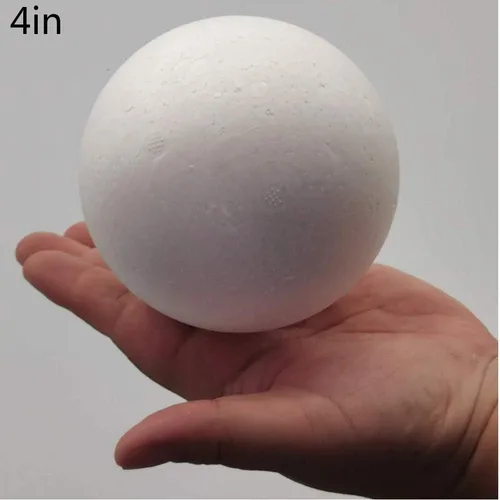 Vista 3 de FFchuanhe Paquete de 6 bolas de espuma para manualidades de 4 pulgadas, bolas redondas lisas de poliestireno blanco, para suministros de arte