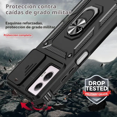 Vista 3 de HNHYGETE Funda para Moto G Power 5G 2024 con protector de pantalla: [grado militar de 20 pies a prueba de caídas] Funda protectora a prueba
